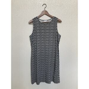 NWOT J.Jill Blue ikat mini Dress sz medium sleeveless casual travel beachy boho